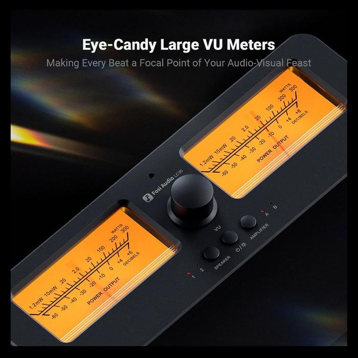 Fosi Audio LC30 Amplifier Speaker Switcher 2-In-2 Out Dual Analog VU Meter Vintage 250W Input Output Original