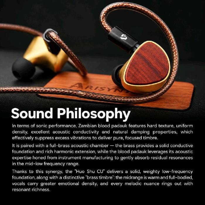 Arisyn HUO SHU CU Edition - 10mm LCP Composite Diaphragm Dynamic Driver In Ear Monitor Earphone / IEM Original