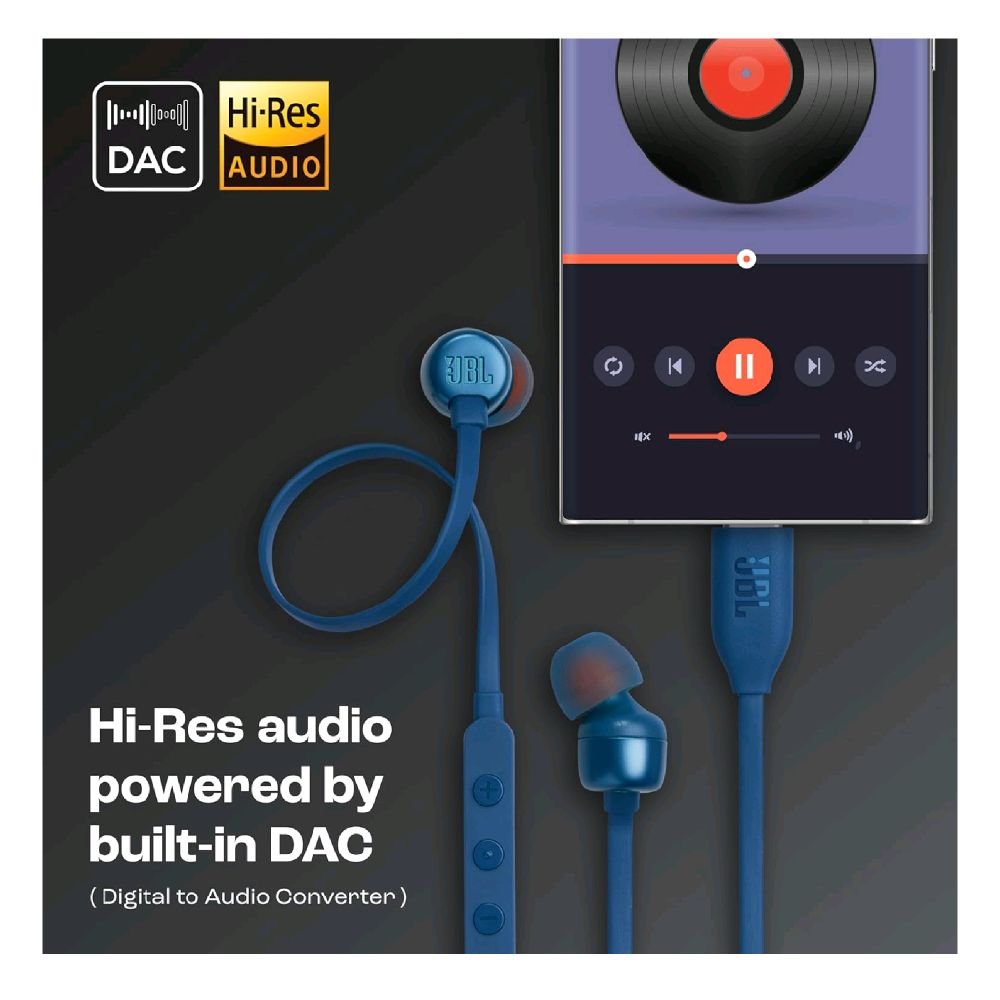 JBL Tune 310C / Tune 310 C / Tune310C / T310C / T 310C / T310 C / T 310 C USB-C / Type C Wired Hi-Res In-Ear Headphones / Earphone Original