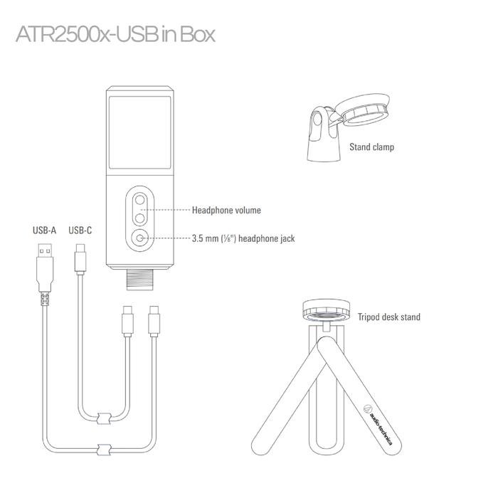 Audio Technica ATR2500x-USB / ATR 2500x USB / ATR2500x USB Microphone Original