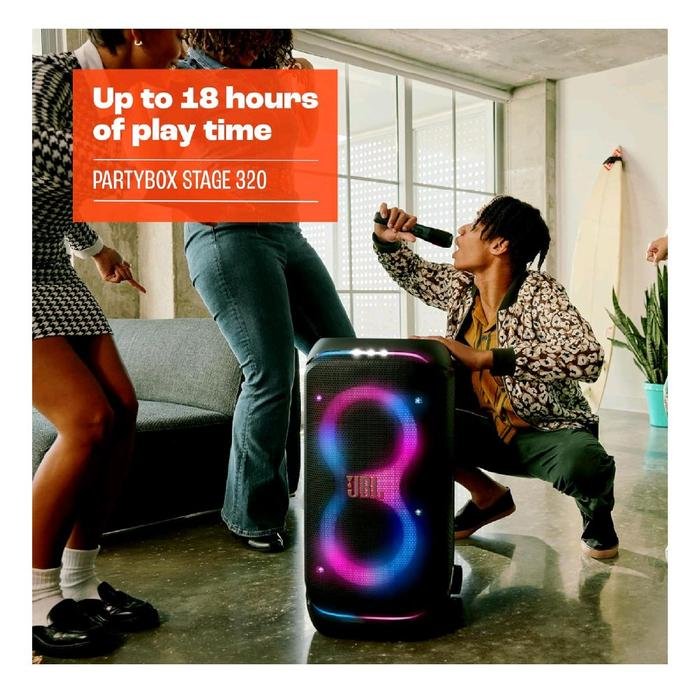JBL Partybox Stage 320 / Partybox 320 / Partybox320 Successor Partybox 310 - Powerful Bass Portable Party Speaker with Telescopic Handle and Wheels Speaker Original