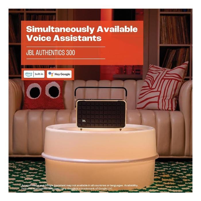 JBL Authentics 300 / Authentics300 / Authentic 300 Portable Smart Home Speaker with Retro Design, Wi-Fi, Bluetooth and Voice Assistants Original