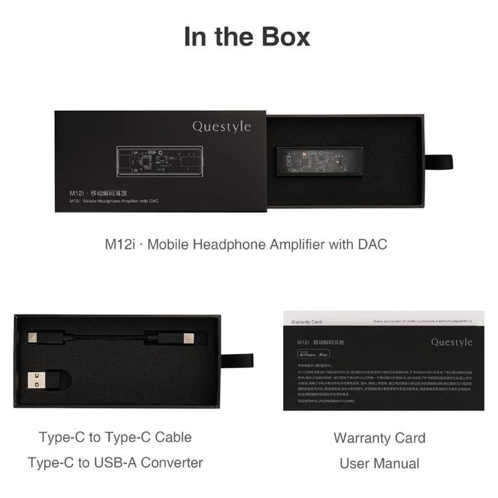 Questyle M12i / M12 i / M 12i / M 12 i Hi-Fi Headphone Amplifier Portable USB DAC Lossless Mini Audio Amplifier / DAC Amp Original