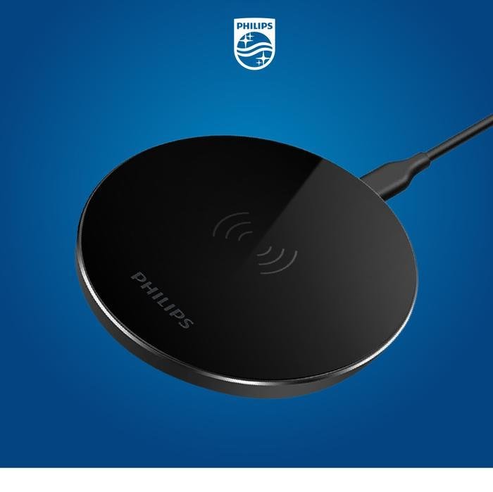Philips Wireless Charging Pad DLP9216 Black Compatible With Qi Wireless Plus Usb C-C Cable 15 Watt Original