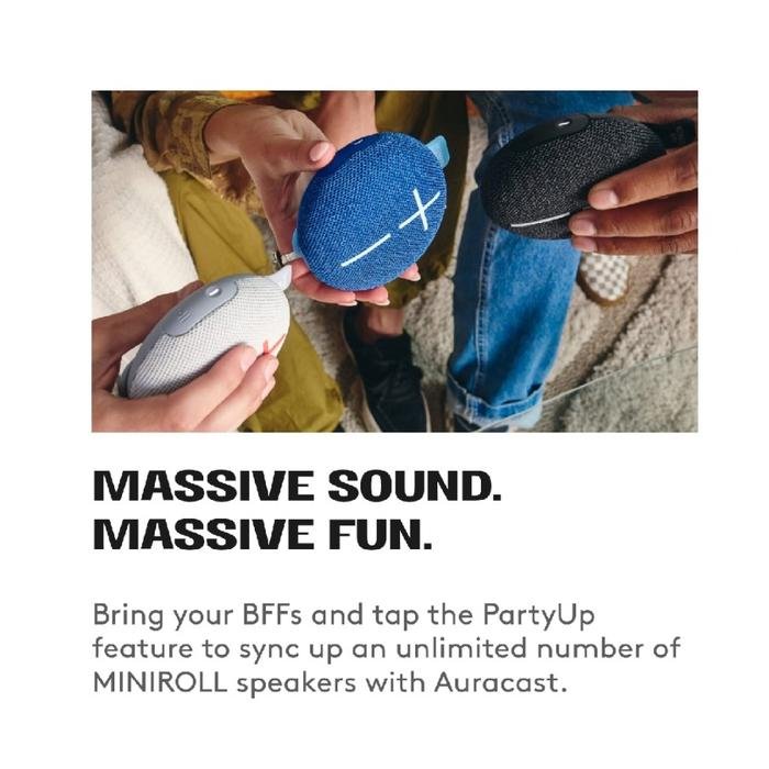 Ultimate Ears MINIROLL Ultra-Portable Waterproof Bluetooth Speaker with IP67 Dustproof Original