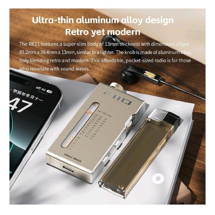 Fiio RR11 / RR-11 / RR 11 Portable Hi-Res Stereo FM Radio with Analog PVR Tuning Bass Radio Player Original
