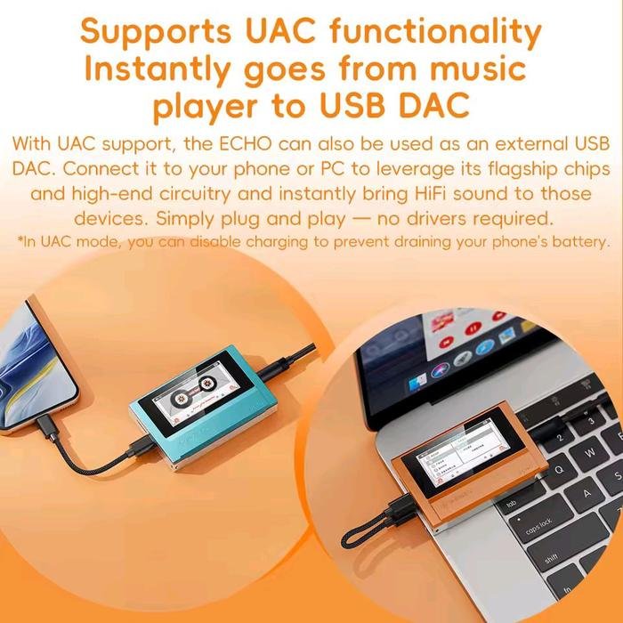 Fiio Echo Nano Portable Hi-Res Dual DAC Digital Audio Player / Music Player / DAP Original