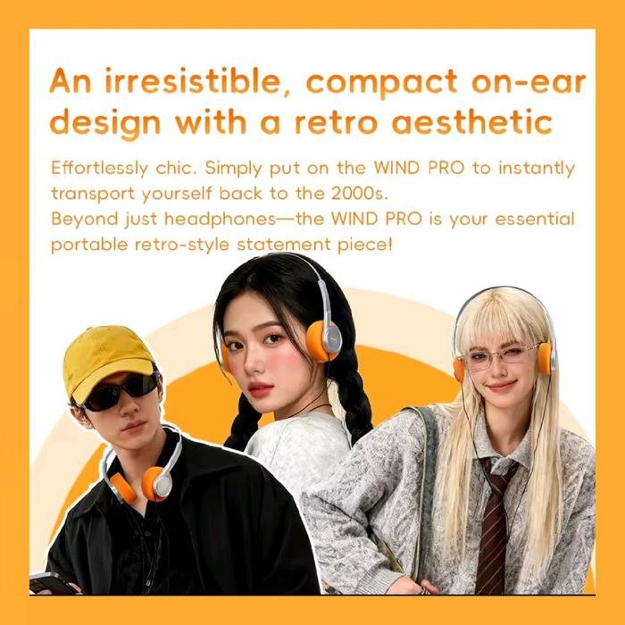 Fiio Snowsky WIND PRO 40mm High-Fidelity Dynamic Driver Retro Style Lightweight with In-Line Controls On-Ear Headphones Original