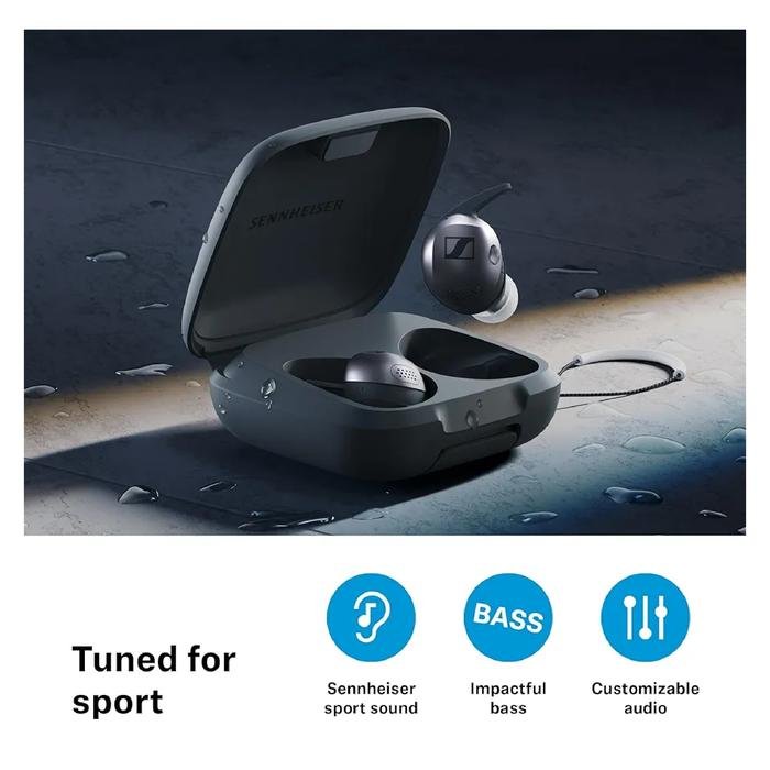 Sennheiser Momentum Sport Crystal-Clear Sound with Adaptive Active Noise Cancellation and A Powerful New Transducer True Wireless Earbuds / TWS Original