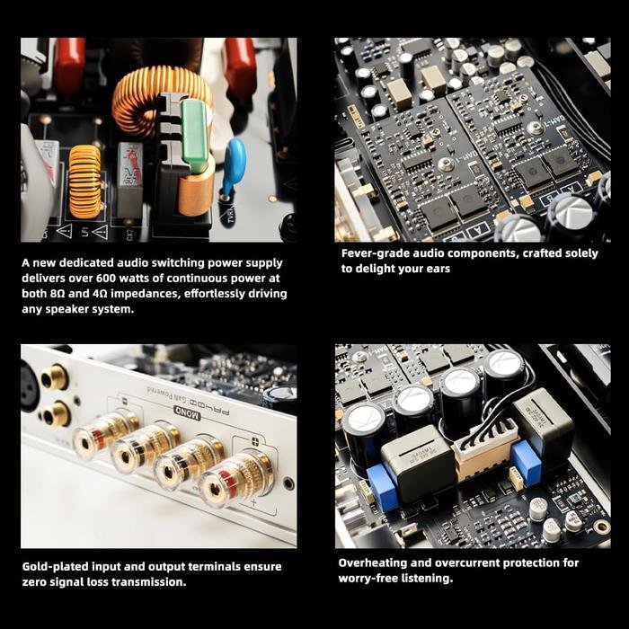 SMSL PA400 GaN-Powered 500W Stereo Power Amplifier Original