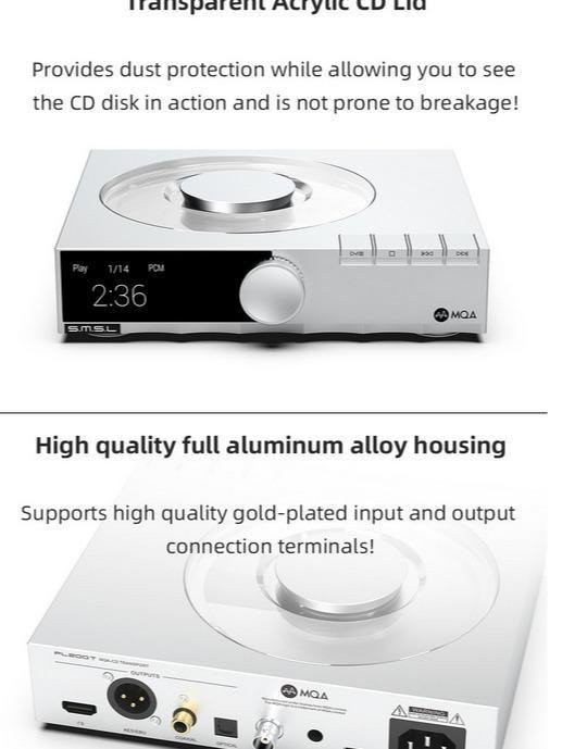 SMSL PL200T MQA-CD Digital CD Player with Clock Input USB Digital Interface Original