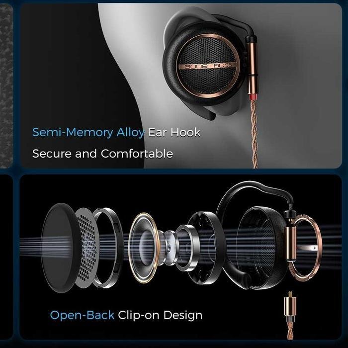 Aune AC55 Earphone Open Back Clip-On Headphone Hi-Res Audio Original