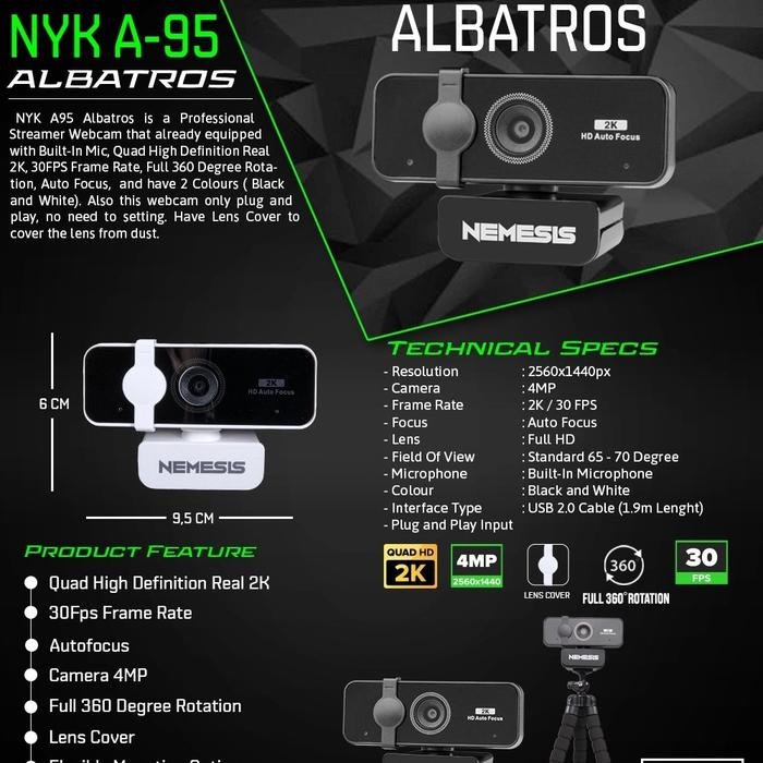NYK ALBATROS A95 / A 95 / A-95 Quad High Definition Gaming Webcam Original
