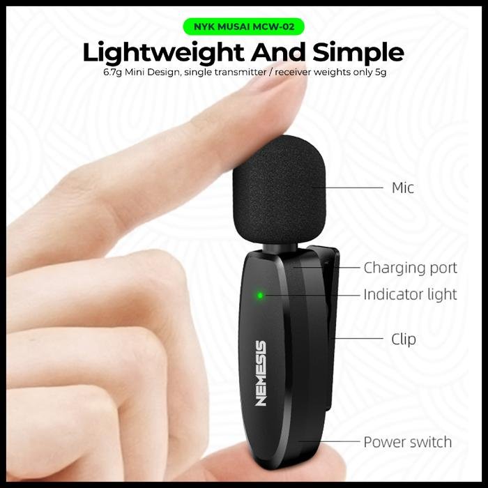 Nyk Musai MCW 02 / MCW02 NC Wireless Clip On Microphone Original