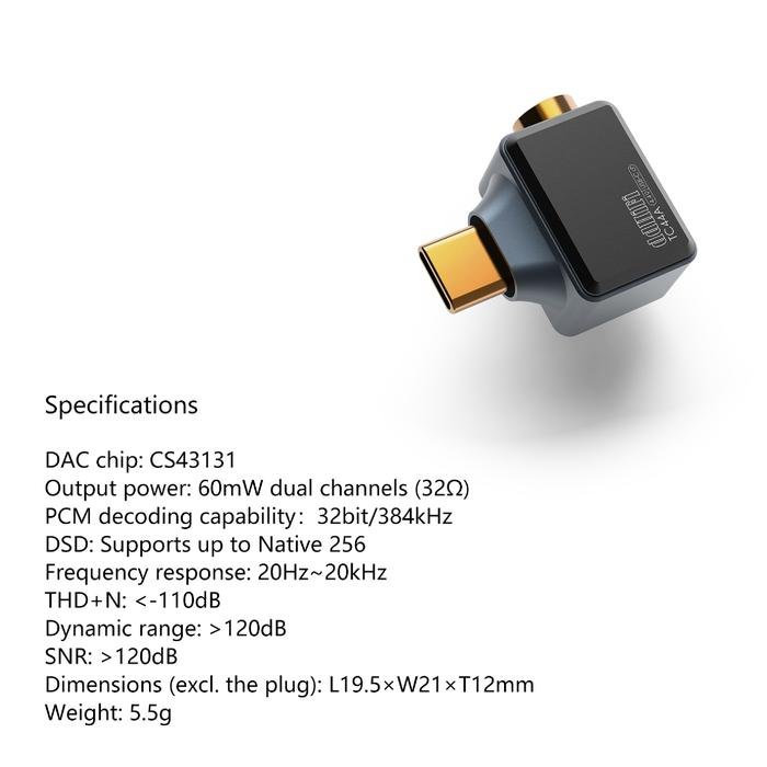 DD DDHIFI TC44A / TC 44A USB C / Lightning Version to 4.4mm Adapter Original