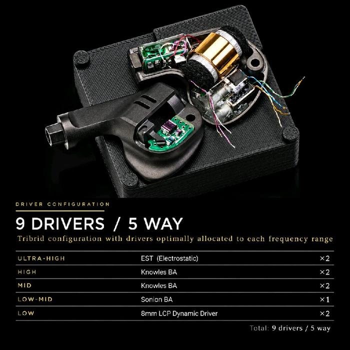 Brise Audio IBUKI Flagship Hi-End 9-driver / 5-way tribrid configuration In Ear Monitor Earphone / IEM Original
