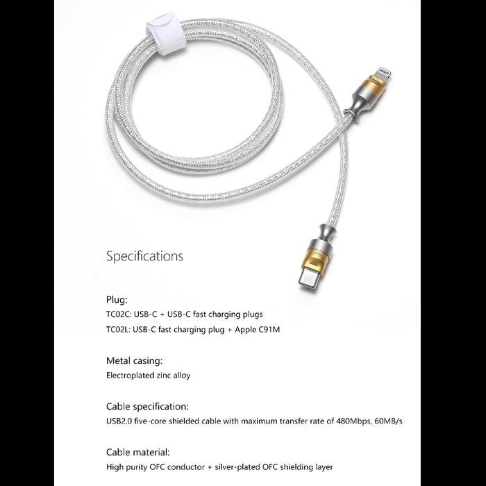 DD DDHIFI TC02C / TC02L Fast Charging / Data Cable USB-C / Lightning Original