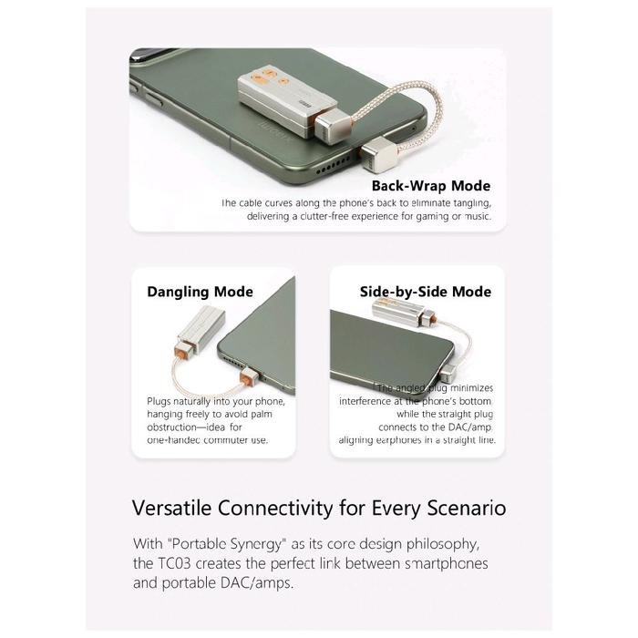 DDHIFI TC03SS / TC 03 SS / TC03SL / TC 03 SL / TC03LL / TC 03 LL USB C OTG Audio Decoding Cable Original