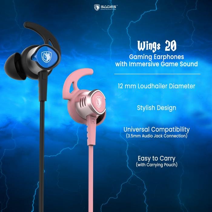 Sades Wings 20 / Wings20 SA 606 Immersive Game Gaming Earphones Original