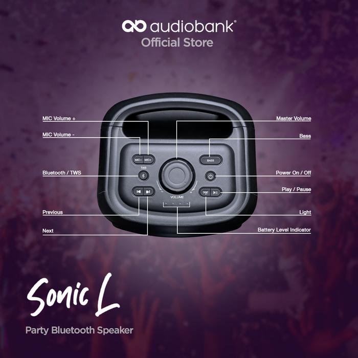 Audiobank Sonic L Portable Bluetooth Party Speaker Original