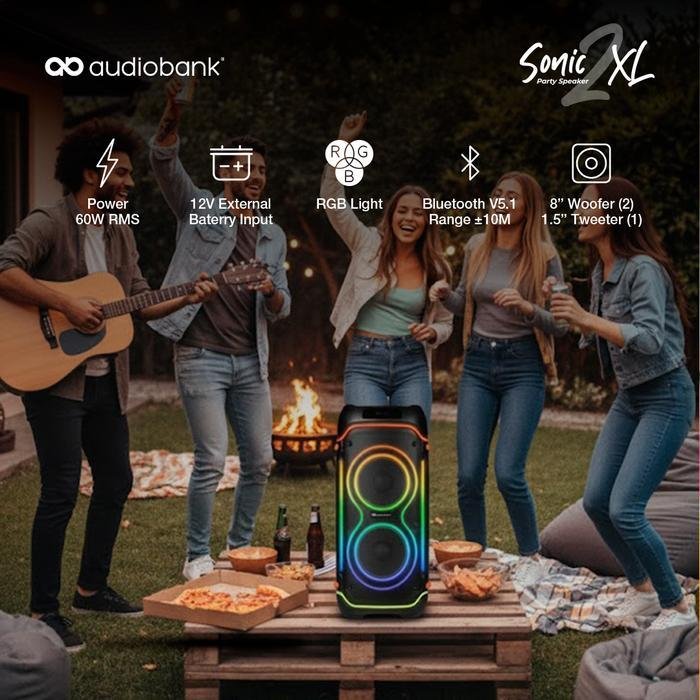 Audiobank Sonic 2 XL / Sonic 2XL / Sonic XL 2 / Sonic XL2 (Gen 2) Portable Party Speaker Original