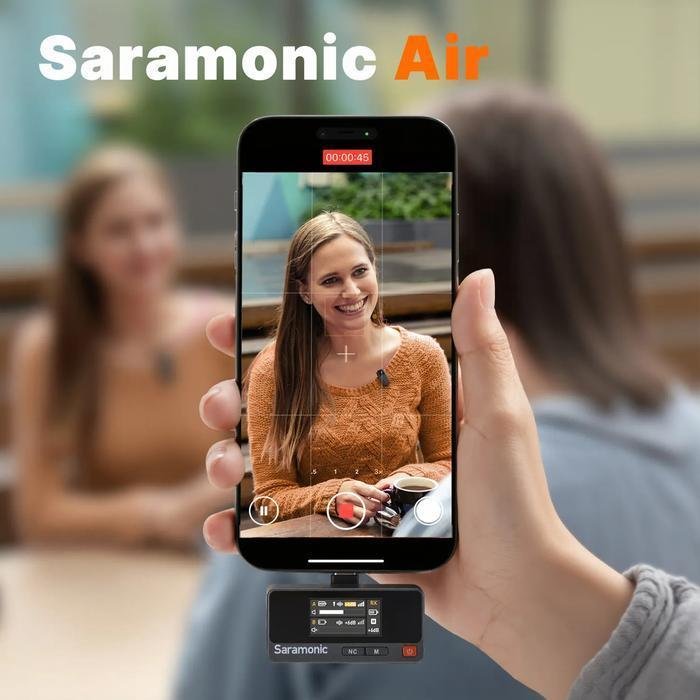 Saramonic Air Wireless Microphone Clip On Lavalier HP Camera Recording Vlog Live Mikrofon Nirkabel Original