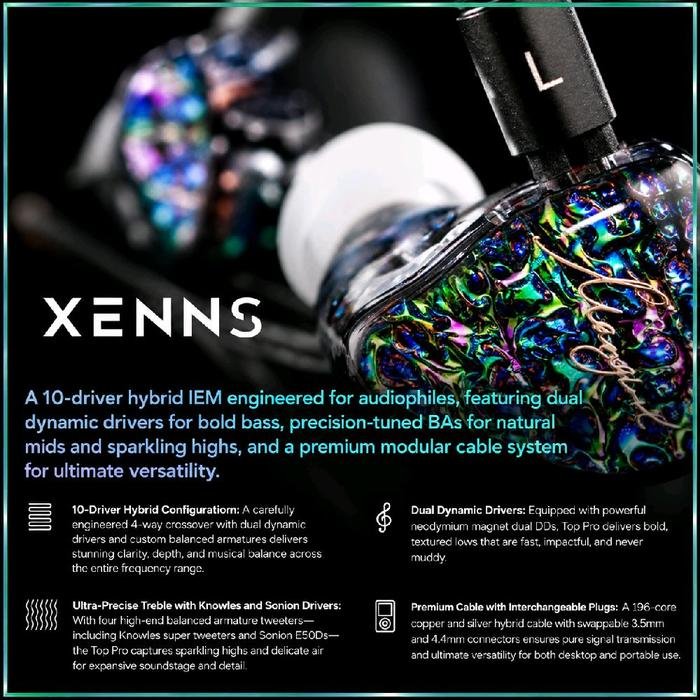 XENNS Mangird Top Pro 10 Driver (2DD + 8BA) Hybrid Drivers In Ear Monitor Earphone / IEM Original