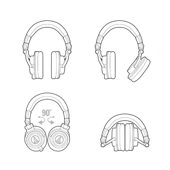 Audio Technica ATH M50x GM / ATH-M50xGM / ATH M50xGM / ATH M50 x GM (Gun Metal) Professional Monitor / Monitoring Headphones Original