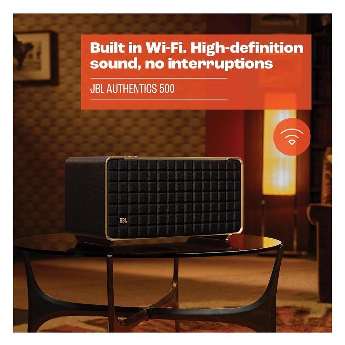 JBL Authentics 500 / Authentics500 / Authentic 500 Hi-Fi Smart Home Speaker with Wi-Fi, Bluetooth and Voice Assistants with Retro Design Original