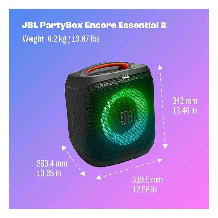 JBL Partybox Encore Essential 2 / Encore Essential2 / Gen 2 - Portable Party Speaker with Powerful 100W Sound and Built-in Dynamic Light Show Original