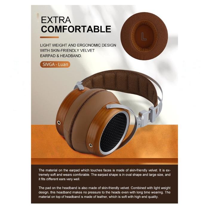SIVGA Luan Hi-Fi Dynamic Driver Open-back Over-ear Wood Headphone Original