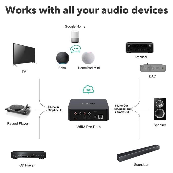 Wiim Pro Plus / Pro + Hi-Res Music Streamer with Premium AKM DAC Original