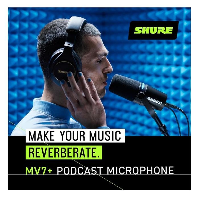 SHURE MV7 / MV 7 / MV7X XLR / MV7 X / MV 7X / MV7+ / MV7 + / MV7 Plus / MV7Plus Podcast Microphone For Podcasters, Gamers, Musicians Original