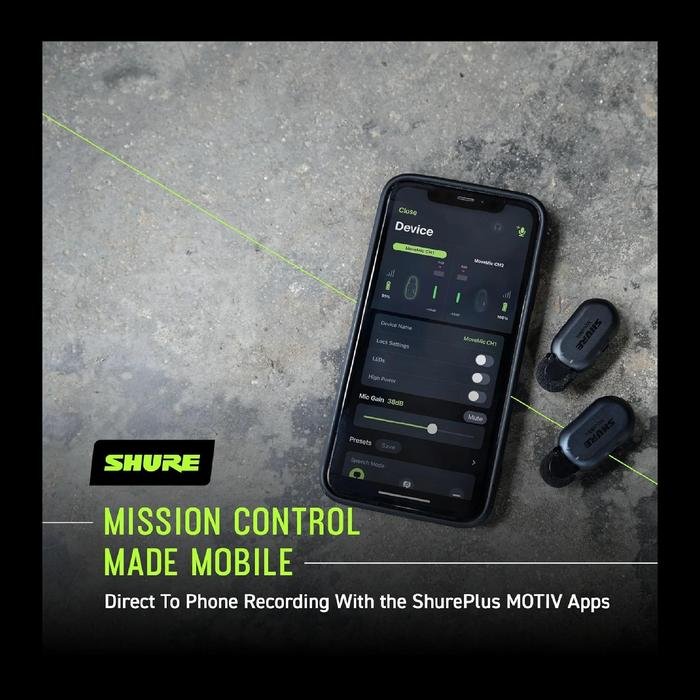 Shure MoveMic Series / MV-ONE / MoveMic One / MV-TWO / MoveMic Two / MV-R / MoveMic Receiver / MV-TWO-KIT / MoveMic Two Receiver Kit - Professional Wireless Microphone System Original