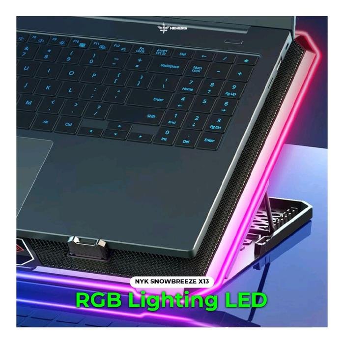 NYK Nemesis SNOWBREEZE X13 / X 13 RGB Ergostand with Digital Display Cooling Pad / CoolingPad Original