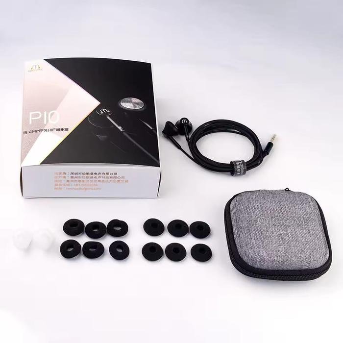 QIGOM P10 HIFI Earphones Flathead, 15.4MM 32ohm 116dB, Large-size Driver Unit, Fit Ear-canal, Wired Headset, Low Distortion Original