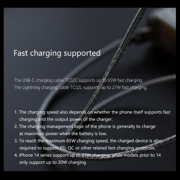 DD DDHIFI TC02C / TC02L Fast Charging / Data Cable USB-C / Lightning Original