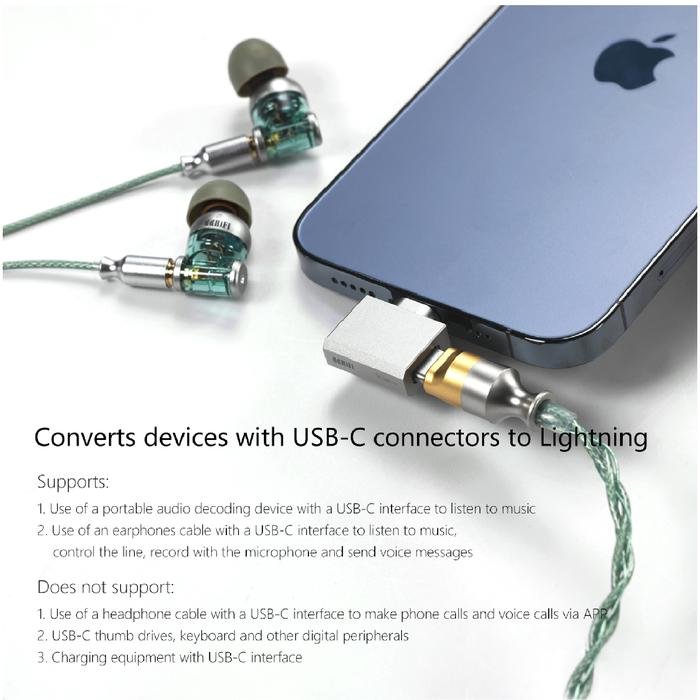 DD DDHIFI TC28i / TC28 i / TC 28 i M2 Lightning to USB-C OTG Adapter Original