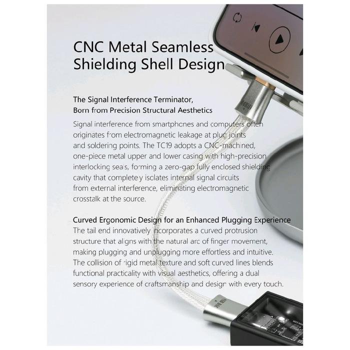 DD DDHIFI Comet TC19CC / TC19 CC / TC 19 CC / TC 19CC Flagship Pure Silver Digital Signal USB C to USB C OTG Cable Original