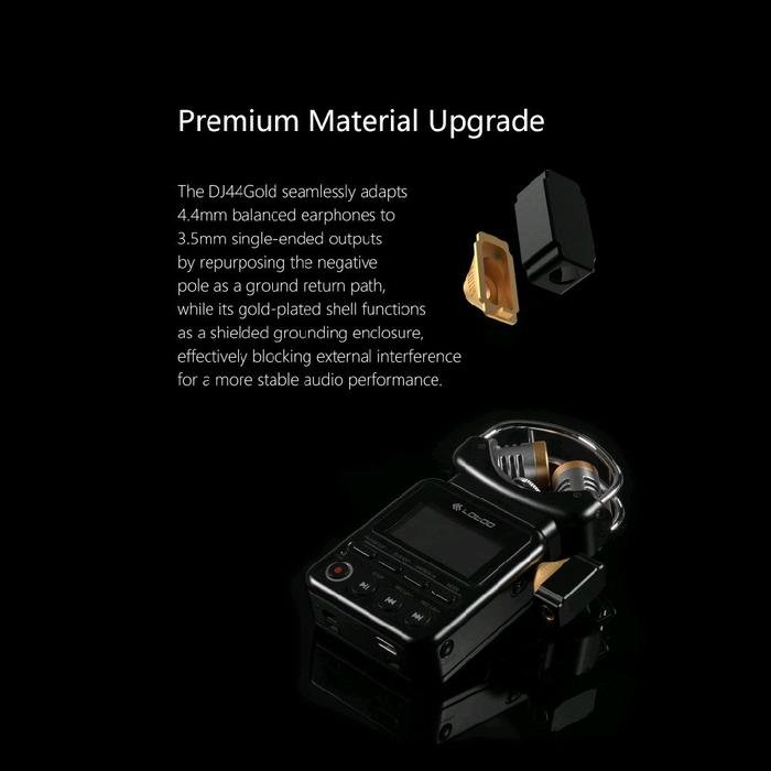dd DDHIFI DJ44Gold / DJ44 Gold / DJ 44 Gold 4.4mm Female to 3.5mm Male Adapter (Black Gold Edition) Original
