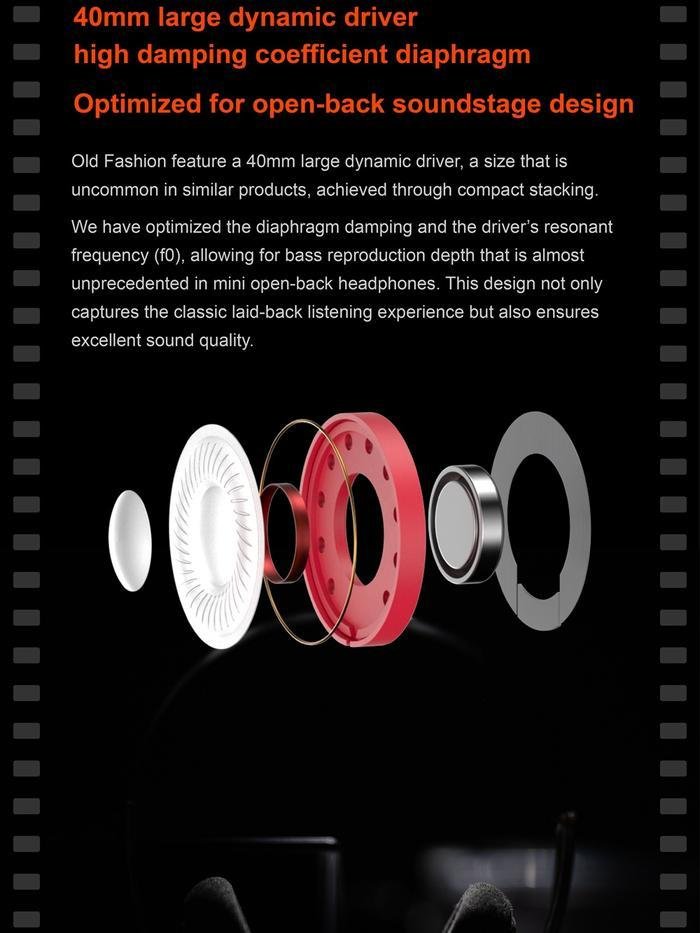 Moondrop Old Fashioned 40mm Large Dynamic Driver Open-Back Headphone Original
