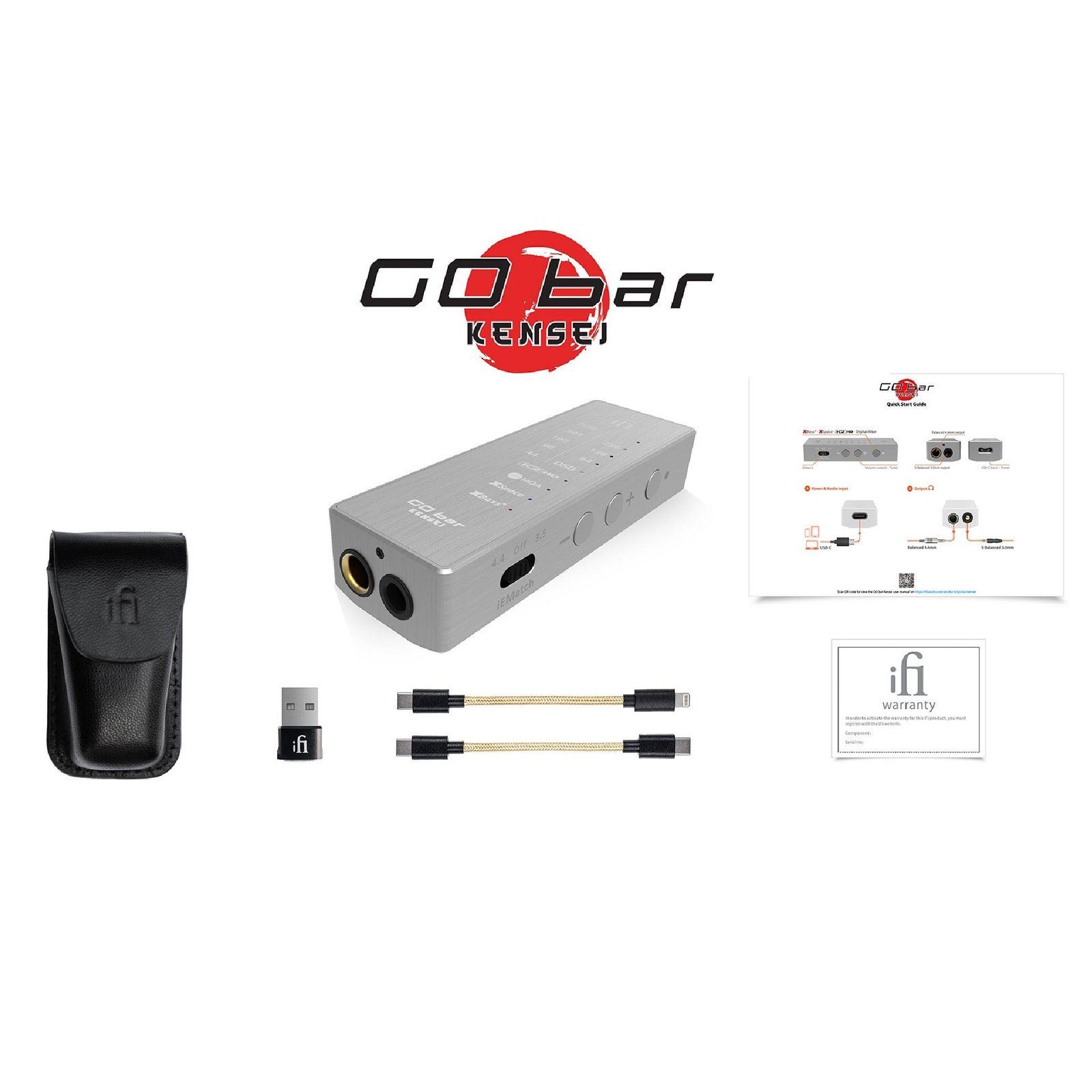 iFi Go Bar Kensei Hi-Res Portable DAC/Amplifier with Full MQA Decoder, K2HD Coding, XSpace, XBass / DAC Amp Original