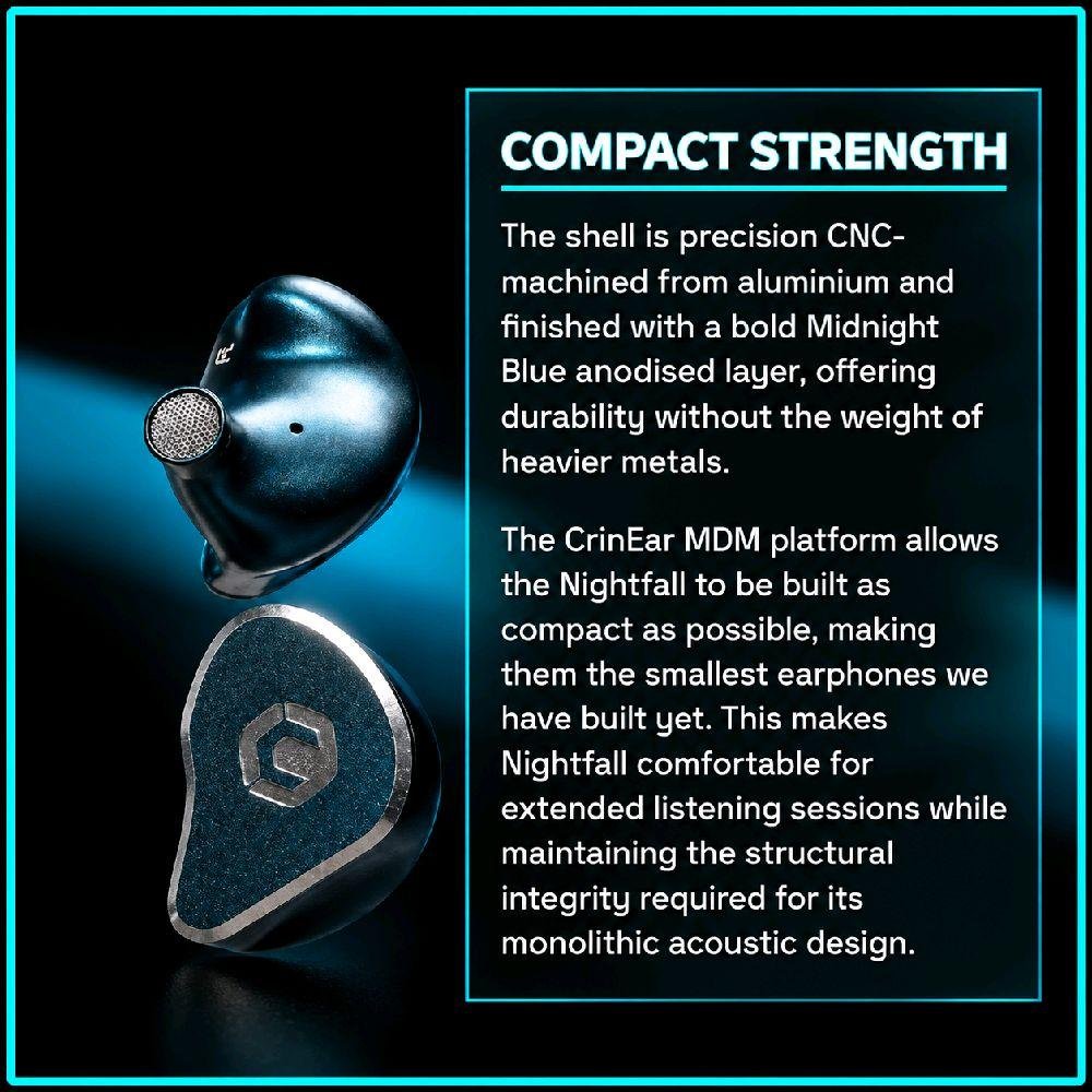 CrinEar Nightfall  Dual Dynamic Monolithic Aluminium In Ear Monitors Earphone / IEM Original