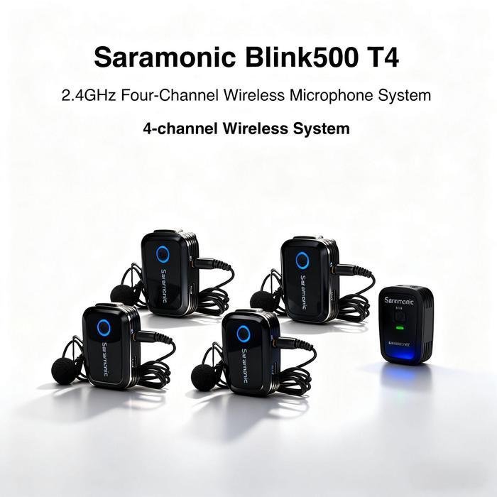 Saramonic Blink 500 T4 Wireless Microphone System with 4 Independent Channels Vlog Livestreaming Original