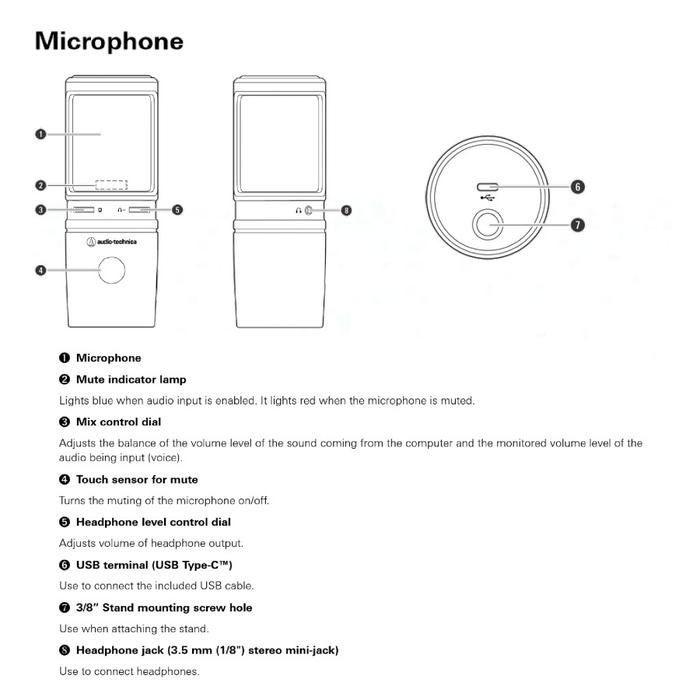 Audio Technica AT2020USB X / AT2020 USB X / AT2020USBX Microphone Original