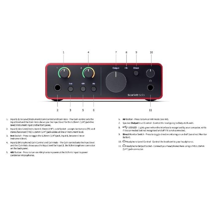 Focusrite Scarlett Solo 4th Gen / Gen 4 USB Audio Interface /Soundcard Original