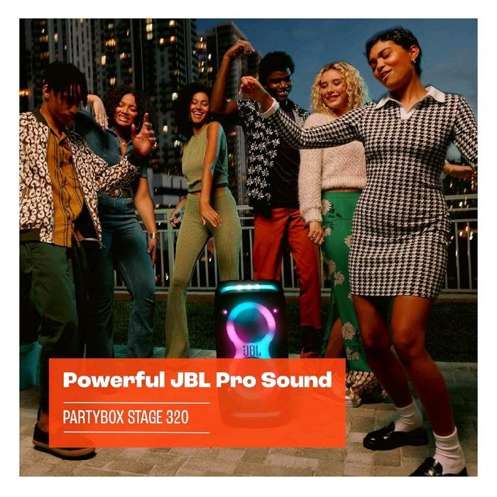 JBL Partybox Stage 320 / Partybox 320 / Partybox320 Successor Partybox 310 - Powerful Bass Portable Party Speaker with Telescopic Handle and Wheels Speaker Original