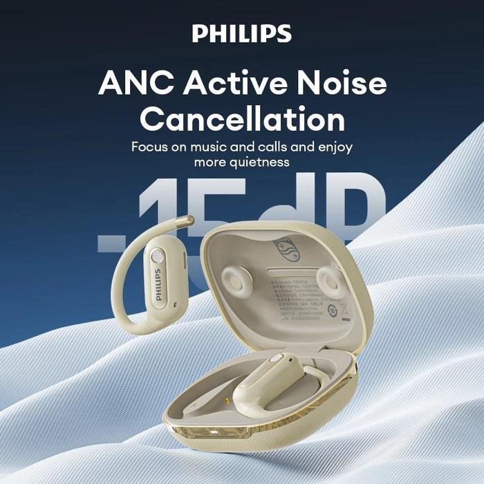 Philips TAT4759 Open-Ear Bluetooth Earphone ANC Active Noise Reduction High Definition Call IPX5 Waterproof Low Delay Long Battery Life Original