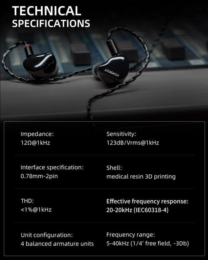 Softears Studio 4 In Ear Monitor Earphone IEM 4 Balance Amateur Driver Original