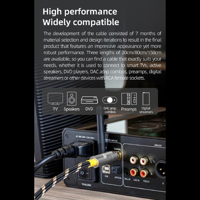 Fiio LR-RCA5 / LR RCA 5 / LR RCA5 RCA Digital Audio Coaxial Cable Original